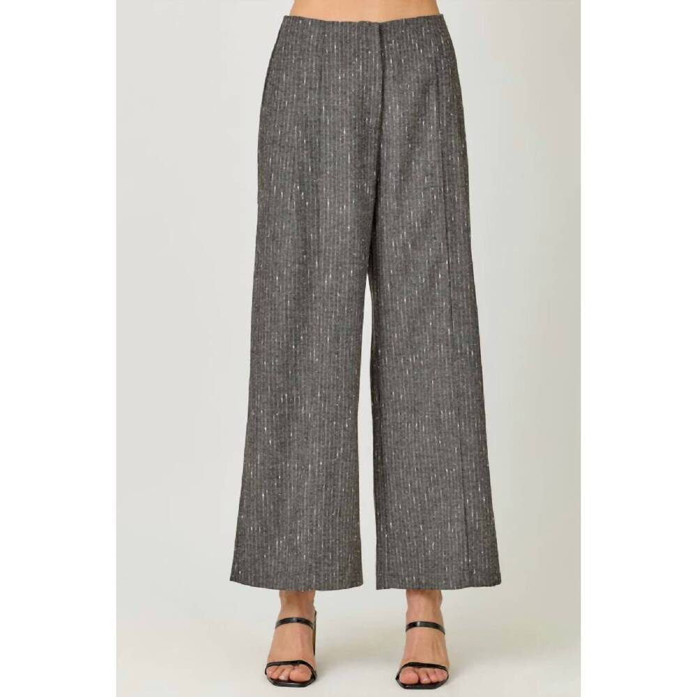 NEW MYSTREE shimmer & stride pinstripe trousers in grey